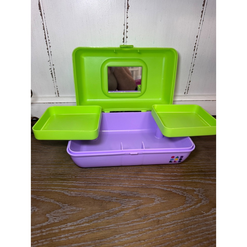 Caboodles‎ On-The-Go Girl Retro Makeup Organizer Case Green Purple P000113 NWT